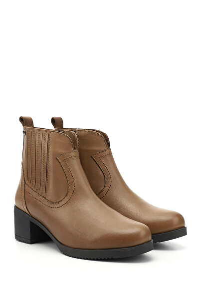 GÖNDERİ(R) Női/lány Mink antik cipzáras vastag sarkú valódi bőr csizma