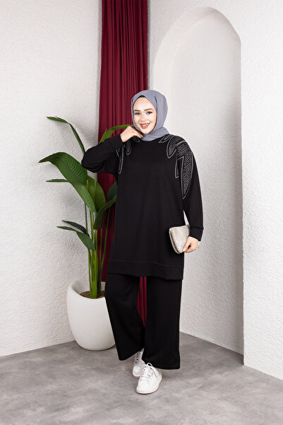 HİRA LİFE FASHİON مجموعة ملابس إسلامية سوداء للنساء من Fashion Efsa، تونيك وب...