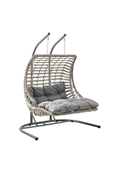 Capri Swing Bodrum Double Çiftli Rattan Bahçe Salıncağı | Rehome