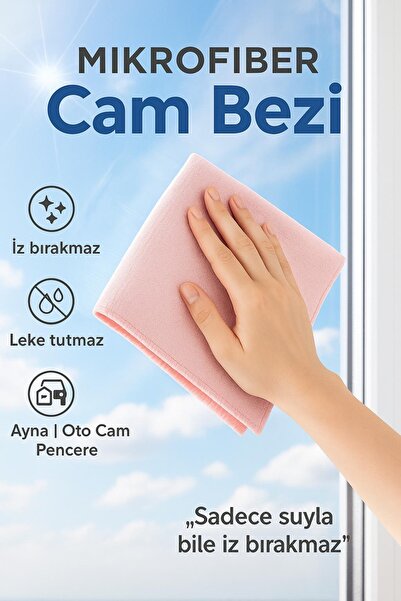 VENON 3 Adet Cam Bezi 30x40 Cm Pencere Camı Oto Camı Araba Bezi Ayna Bezi Tem...