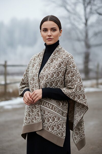 Onur Poncho - Woven Fabric Knitwear Hijab Poncho Winter Keep Warm Outerwear Quality Fashion Store