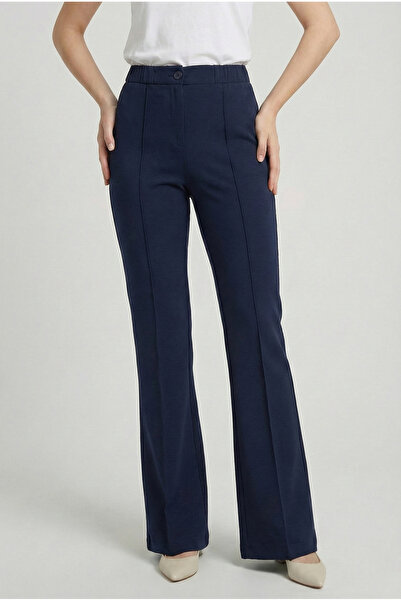 FATELLA Women's Navy Blue High Waist Flared B Piped Detail t Shaping / Sculpt...