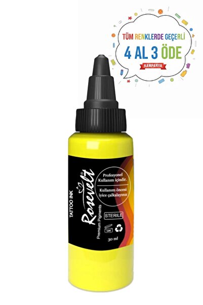 ROSEVELT Dövme Boyası Rainbow Tattoo Ink Sarı 30 ml