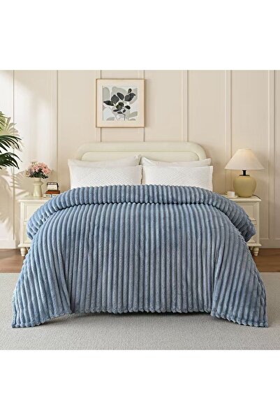 OEM Cocolino Fluffy and Warm Blanket, Embossed Stripes Pattern, 200x230 cm, L...