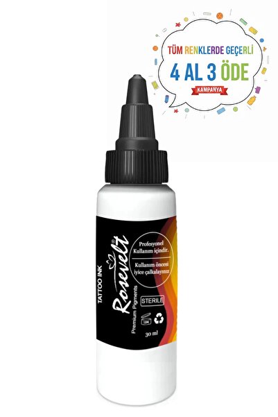ROSEVELT Dövme Boyası Rainbow Tattoo Ink Beyaz 30 ml