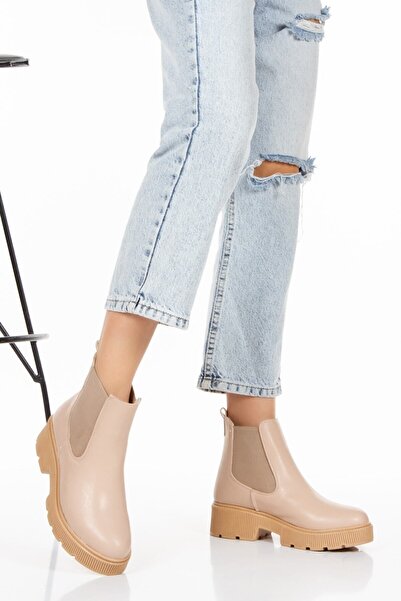 Limeo Double Sided Nut Elastic Leather Look Daily Flat Women's Short Boots Bootie