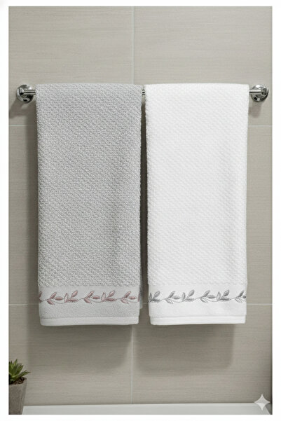 Özdilek منشفة فيلجو المزخرفة بالزهور، عبوة من قطعتين