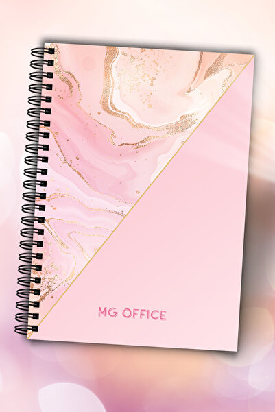 MG Office Caiet Foaie Velina A5 Spirala 80 file Blush Marble | Caiete Foi Albe Veline coli 80g/mp