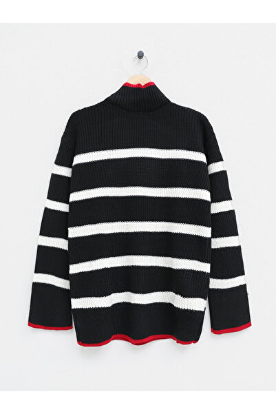 HİJABAYA Πλεκτό τουνίκ με επίσημο σχέδιο με μισό λαιμό