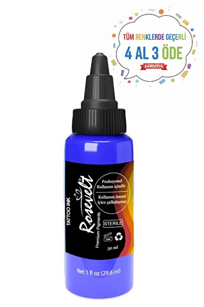 ROSEVELT Dövme Boyası Rainbow Tattoo Ink Mavi 30 ml