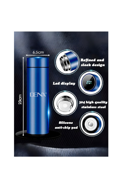 Generic DENX Smart LED Vacuum Cup, 500ml Bottle, Touch Temperature Display, 24H Heat/Cold Retention, DX1703