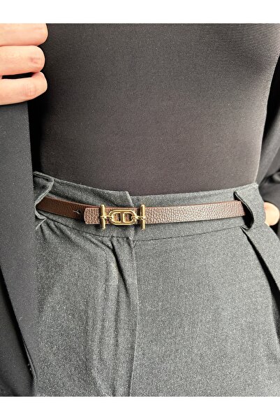 LİA KEMER Hype Patterned Women's Gold Buckle Belt Jacket Belt Dress Belt Trouser Belt