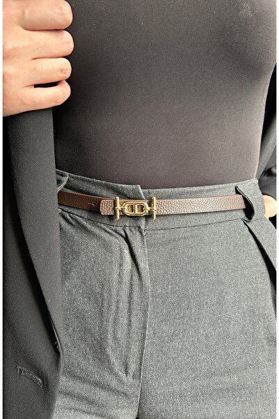 LİA KEMER Hype Patterned Women's Gold Buckle Belt Jacket Belt Dress Belt Trouser Belt