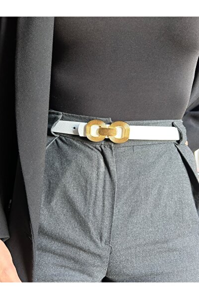 LİA KEMER حزام نسائي ذهبي منقوش بحلقات متداخلة من ناك، حزام للسترات والفساتين والسراويل