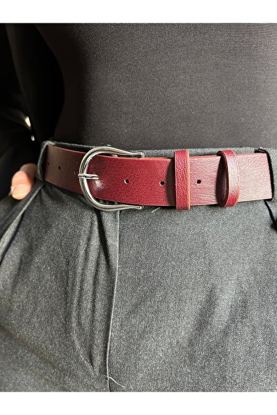 LİA KEMER Leave Classic Patterned Women's Silver Buckle Belt Jacket Belt Dress Belt Trouser Belt