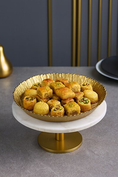 Byblos Glass Serving Dish For Sweets Chocolate And Fruits Multi-Use Size 35 Cm Depth 5 Cm