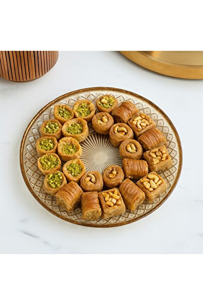 Byblos Glass Serving Dish For Sweets Chocolate And Fruits Multi-Use size 35 Cm Depth 5 Cm