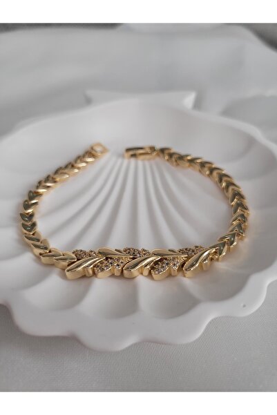 XUPING JEWELRY Altın Kaplama Kalp Bileklik (18cm)