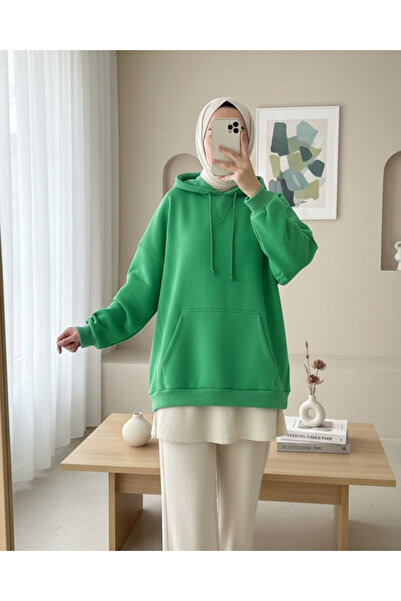 HİJABAYA Ιδρώτας με κουκούλα καγκουρό Pocket Ribbed