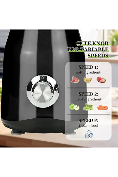 Generic DENX 1500W 2-in-1 Juicer Blender Grinder with 1.5L Jar, Multi-Speed Smoothie Maker DX3216