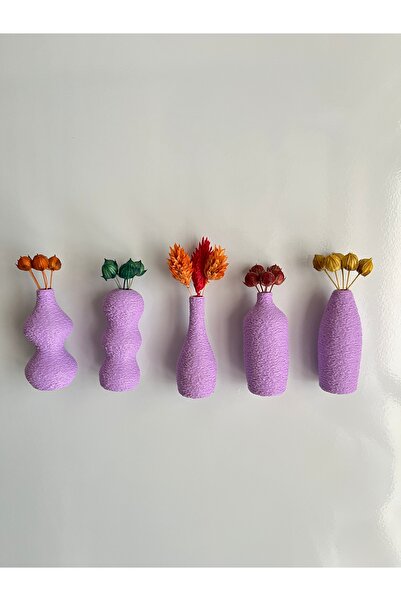 SERÜVENTR Miniflora - 5'li Magnetli Mini Vazo - Lila