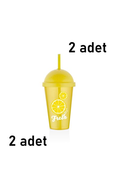 Mons 2 Adet Pipetli Meşrubat Bardağı Qlux Limonata Ice Tea Ice Americano Bard...