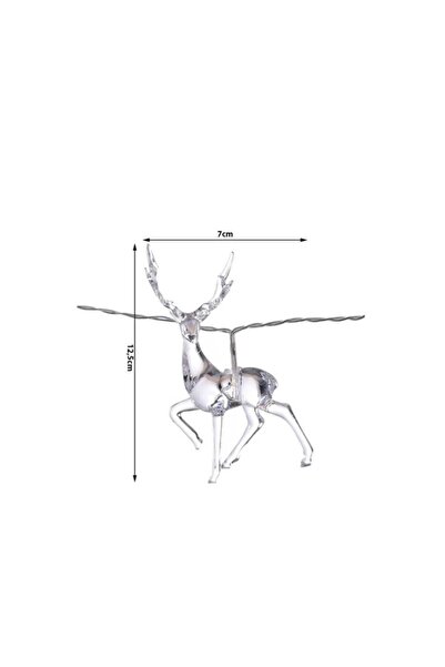 WTO Garland of 10 decorated transparent reindeer, illuminated with warm white light, WTO®, 10 LEDs, 170cm