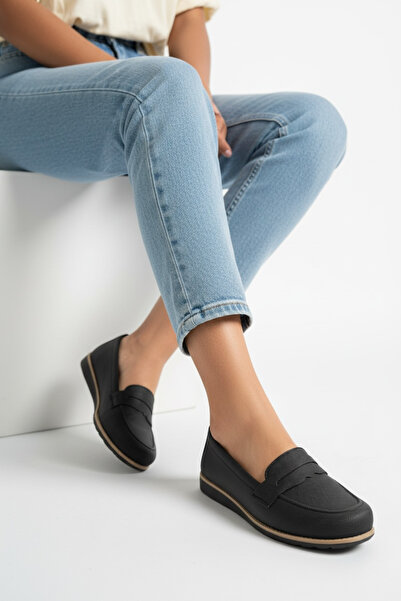 DERKADESİGN Pantofi negri elastici pentru femei