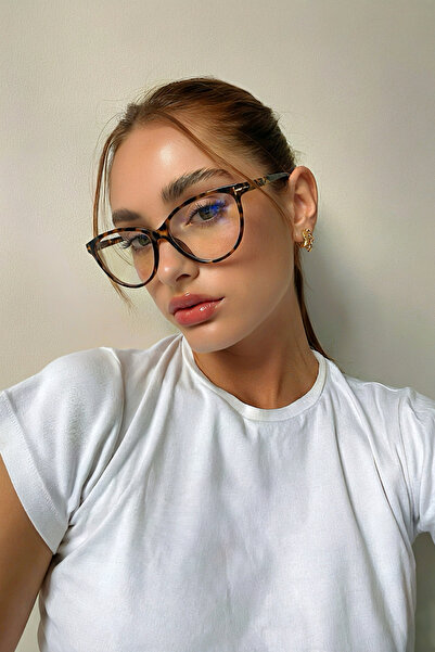 Eyesofia Carolıne Unısex Cat Eye Leopard Frame Blue Block Blue Light Filter Screen Glasses