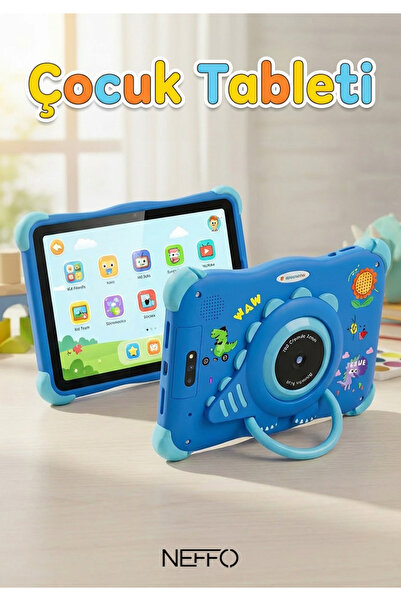NEFFO 5G Wifi Android 13 Çocuk Tableti - Ön & Arka Kameralı, Eğitim ve Oyun İçin Kılıflı Tablet
