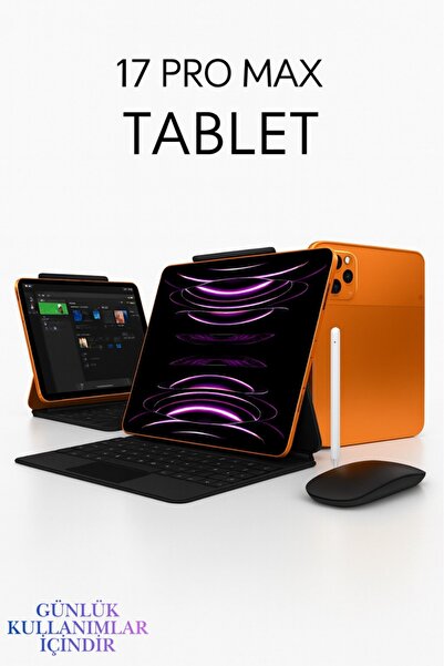 NEFFO 17 Pro Max Tablet |10.1” FHD Ekran, 8000 mAh Batarya + Klavye + Mause + Kalem - Turuncu