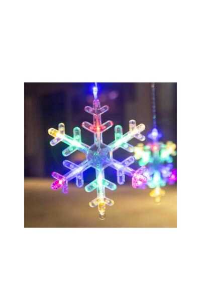 WTO Snowflake light curtain, 138 LEDs, USB connection, multicolor, IP44, Remote control, 2.5x1 m