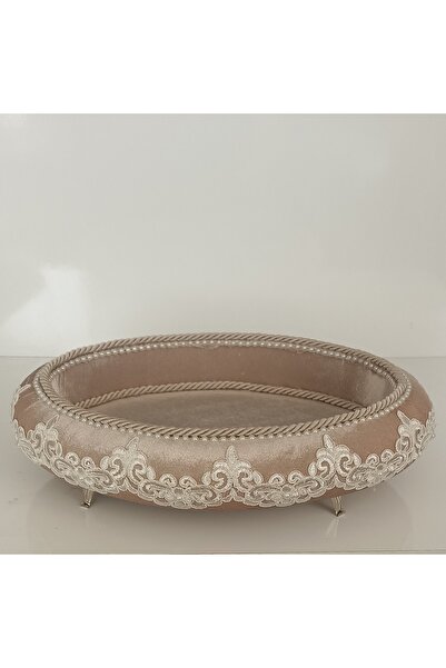 FNT صندوق حامل المناشف المخملي ذو القدمين، منظم الهدايا، حامل المهر