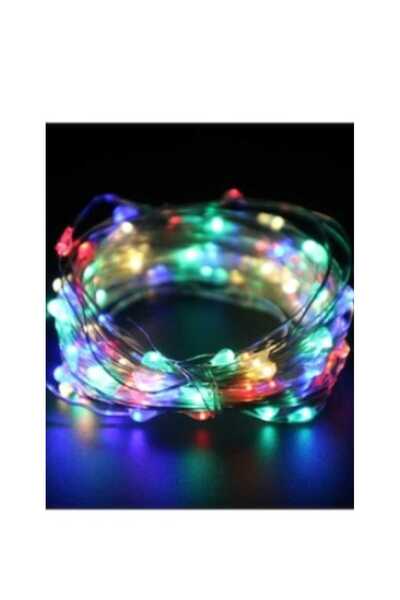 WTO Indoor LED light garland, WTO®, 100 LEDs, on copper wire, 10m, multicolor light