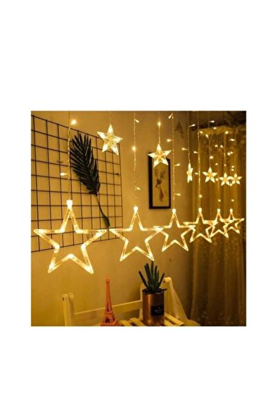 WTO WTO® Star Light Curtain, 138 LEDs, USB, warm white, IP44, Remote Control, 2.5 x 1 m, white
