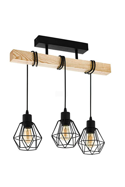 OEM Marcellus Chandelier, 3x E27, Brown Black