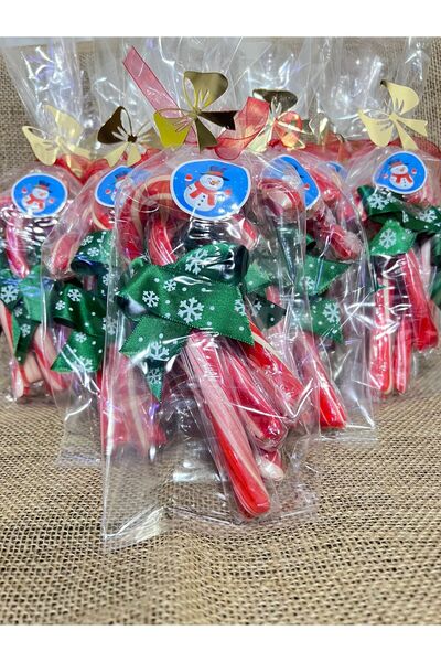 TLW TOYS Yılbaşı Baston Şeker (5ADET) Paketli Hediyelik 2026 YENİ SERİ şeffaf...