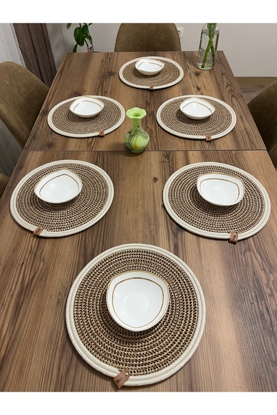 naylişhome 6 Adet 33x33 Supla Jüt, Ameriken Servis, Masa Örtüsü, Supla Hediye...