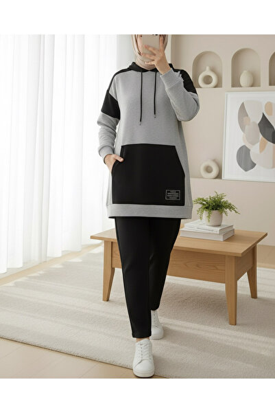 Modamorfo Kenguru zsebes dupla színű öltöny - fekete