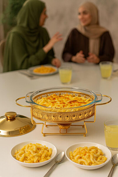 Generic Buffet warmer for heating food, 2 liters, gold