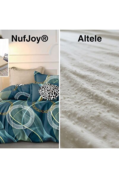 NufJoy NufJoy Double Bedding Set, 6 Pieces, Fitted Sheet 160x200/180x200, Duvet Cover 200x230