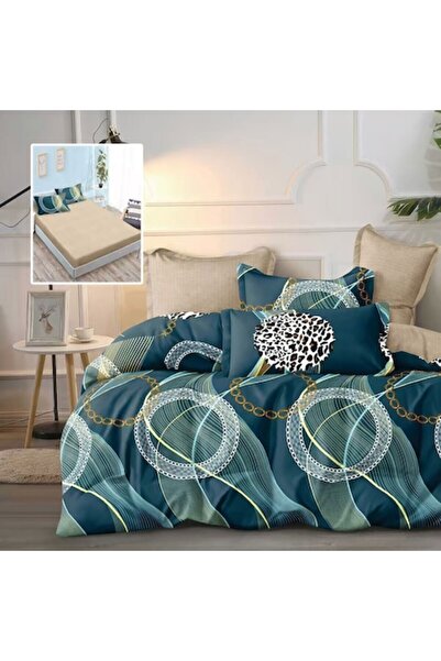 NufJoy NufJoy Double Bedding Set, 6 Pieces, Fitted Sheet 160x200/180x200, Duvet Cover 200x230