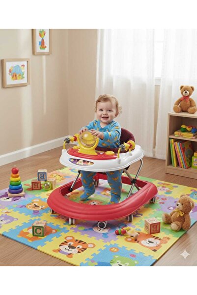 Hobbys RB-1033 Yumurcak Oyuncaklı Müzikli Katlanabilir Çocuk Yürüteci