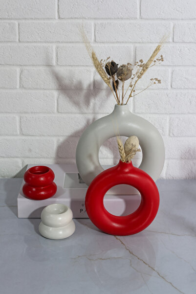 Zigzag Home Decorative Bohemian Style Ring Vase and Tealight Decorative Candle Holder Set Set Figurine