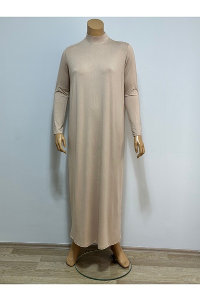 FFK TESETTÜR GİYİM Uzun İçlik Elbise 135 cm Uzun Kollu Dik Yarım Balıkçı Yaka...
