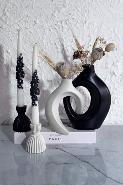 Zigzag Home Διακοσμητικό σετ βάζου και κεριών σε στυλ Bohemian Lover Ivy, σετ βάζου με ειδώλια, διακοσμητικό σετ