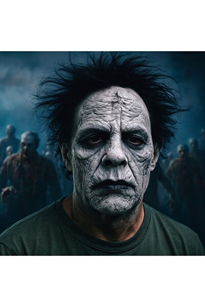 moysahsap party&ahşap Siyah Saçlı Michael Myers Lateks Yüze Tam Yapışan Et Maske Korku Maskesi