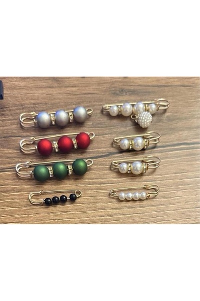 TChic 8'li Renkli Bel Daraltma Iğnesi ve Yaka Iğnesi