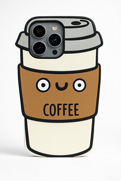 OSG iPhone 15 Pro Max Uyumlu Kahve Desenli Premium Darbe Koruyucu Coffee Tele...