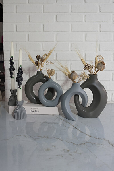 Zigzag Home Dekorativni set od 6 komada u boemskom stilu, vaza i svećnjak, se...